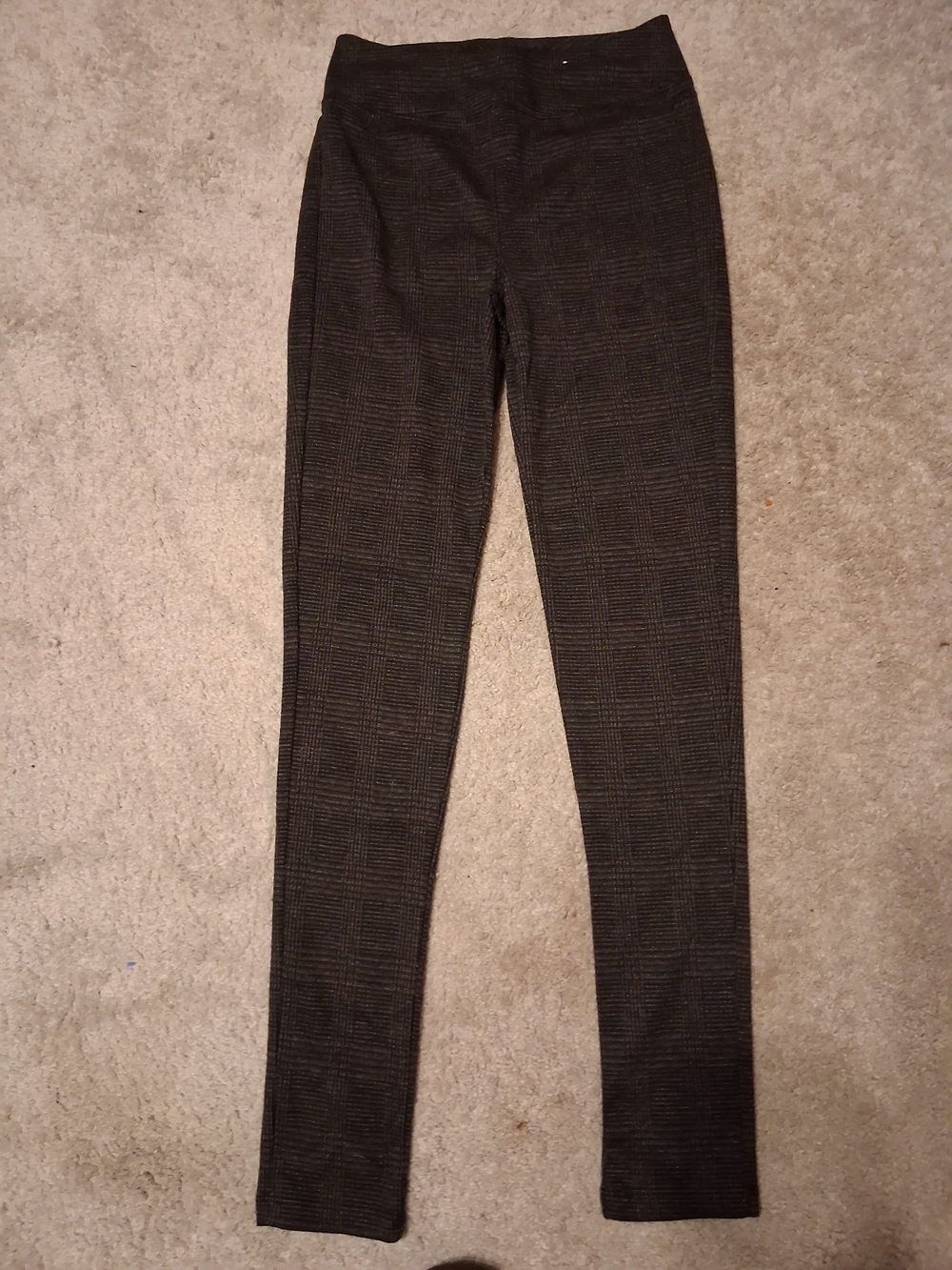 Women's Plaid Ponte Leggings - Black